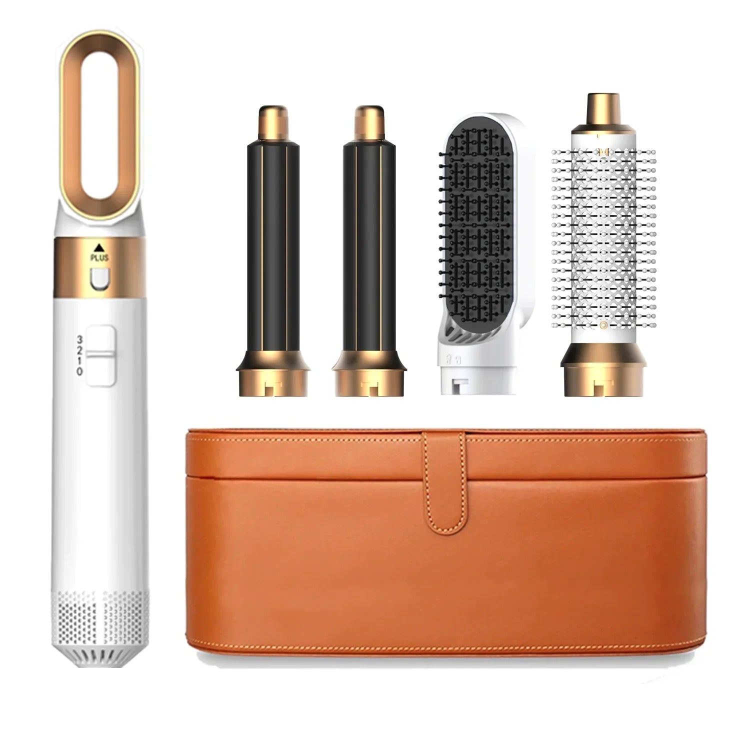5-in-1 Professional Hair Dryer Brush & Styler Kit - Hot Air Comb, Curling Iron, and Straightener for Ultimate Volume and Style