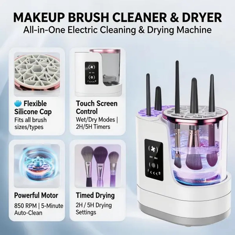 Limpiador de Brochas de Maquillaje Eléctrico 3 en 1