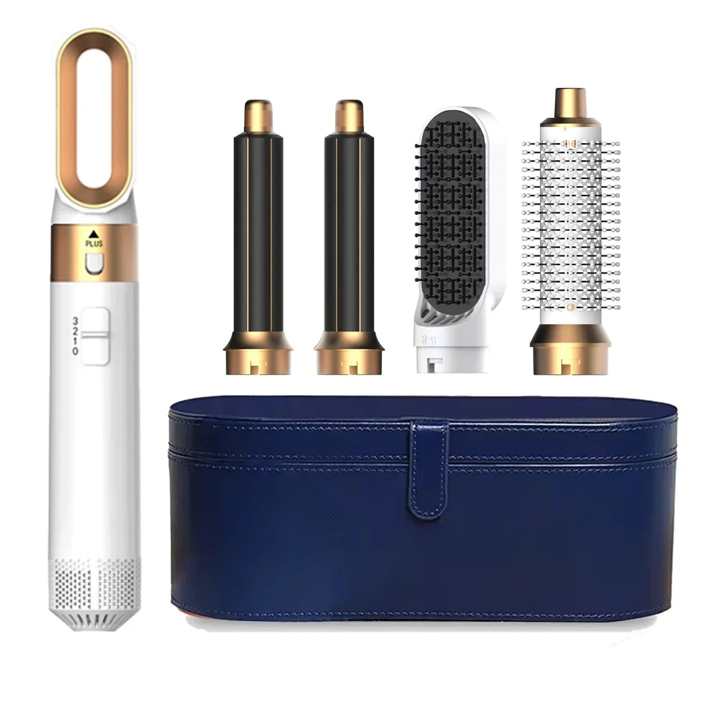 5-in-1 Professional Hair Dryer Brush & Styler Kit - Hot Air Comb, Curling Iron, and Straightener for Ultimate Volume and Style