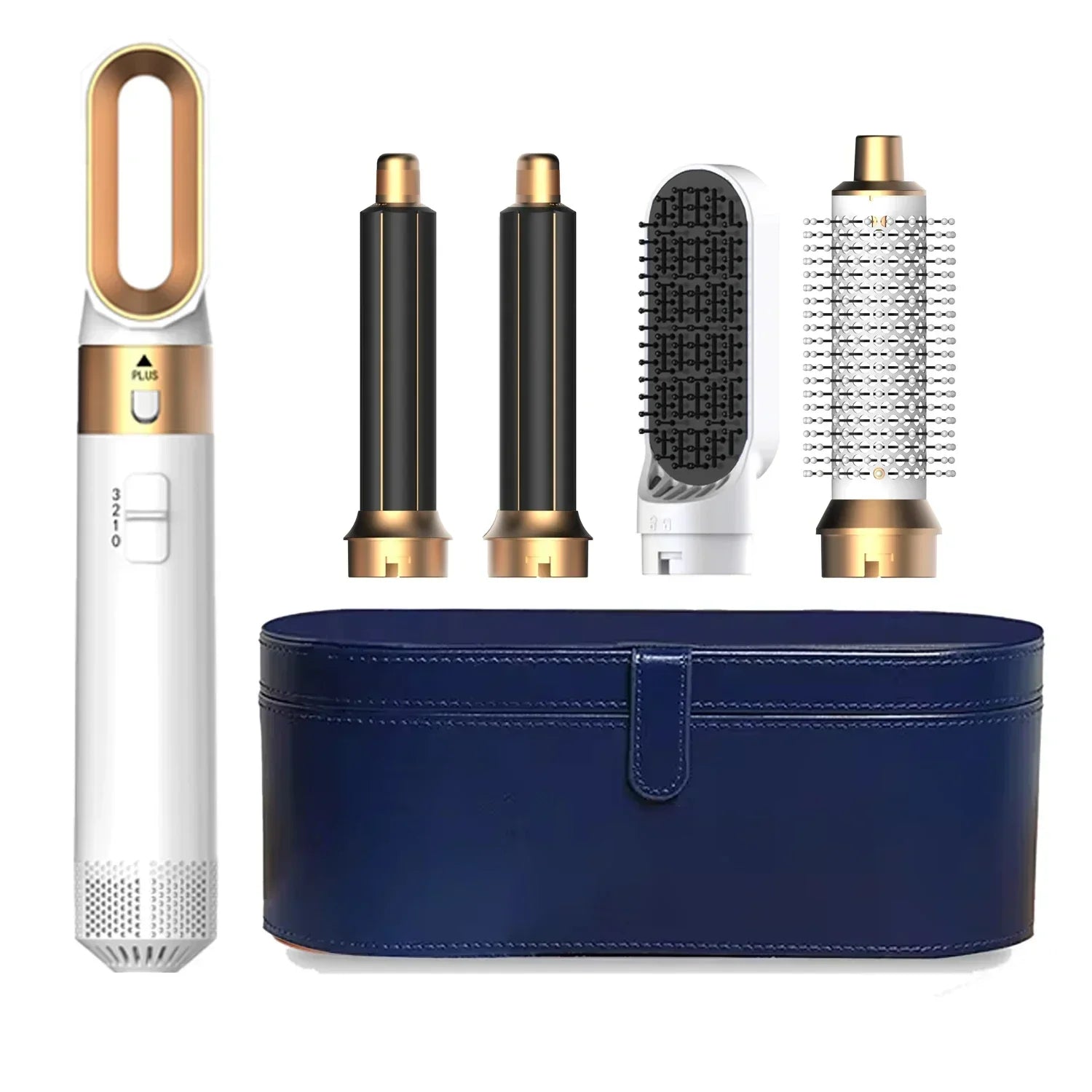 5-in-1 Professional Hair Dryer Brush & Styler Kit - Hot Air Comb, Curling Iron, and Straightener for Ultimate Volume and Style