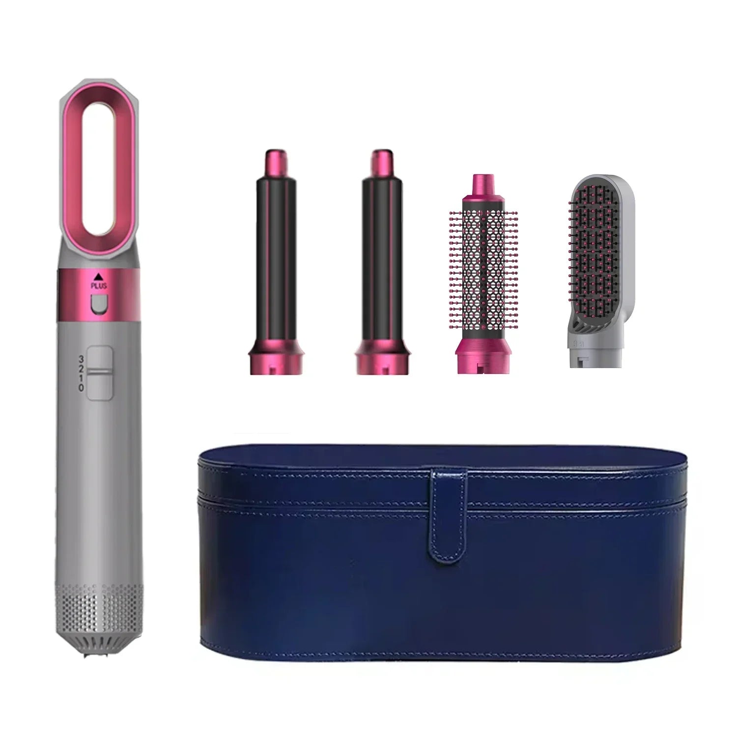 5-in-1 Professional Hair Dryer Brush & Styler Kit - Hot Air Comb, Curling Iron, and Straightener for Ultimate Volume and Style