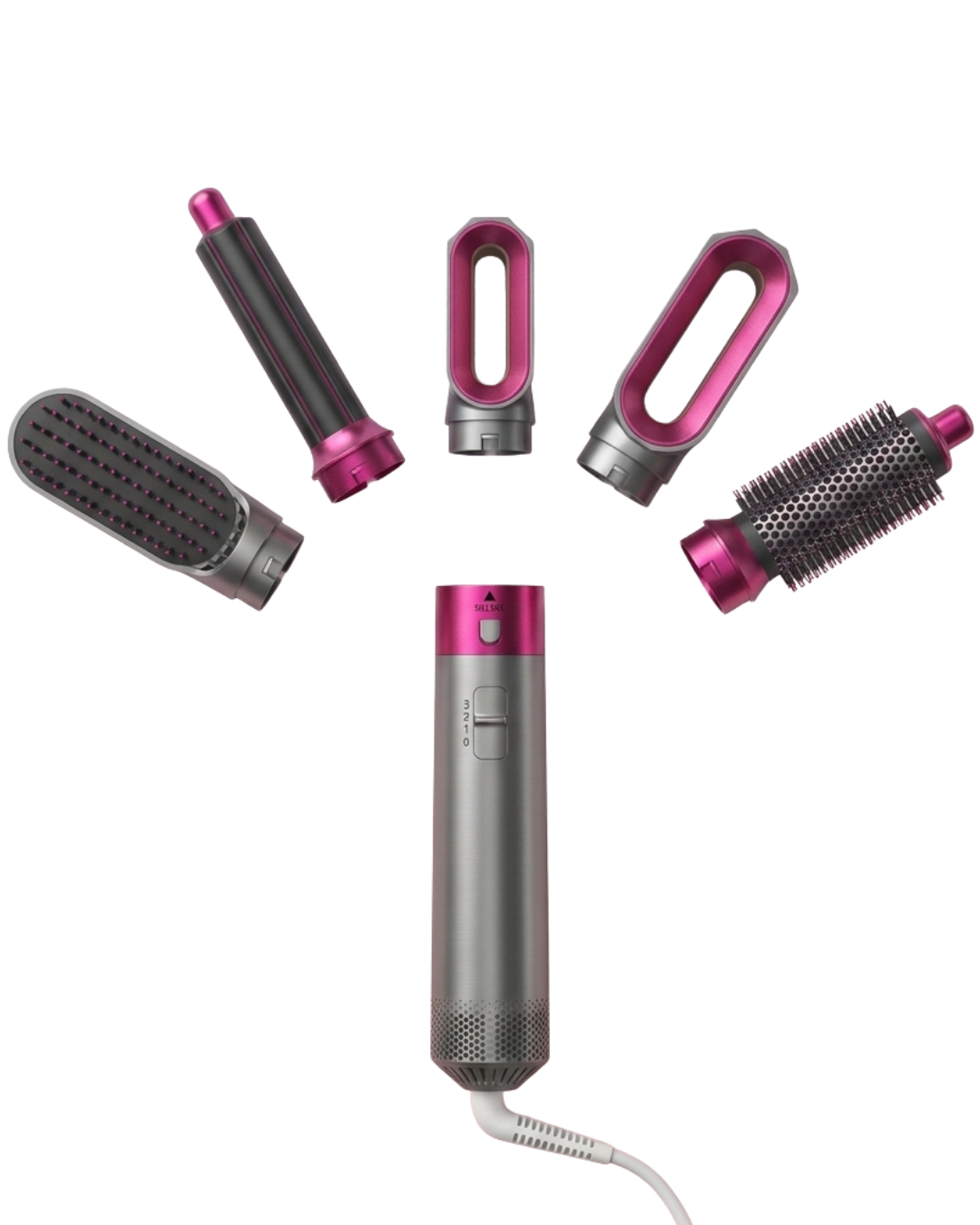 Kit de Estilizado Profesional 5 en 1: Moldeador, Voluminizador y Secador de Pelo