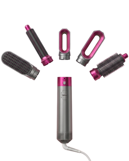 Kit de Estilizado Profesional 5 en 1: Moldeador, Voluminizador y Secador de Pelo