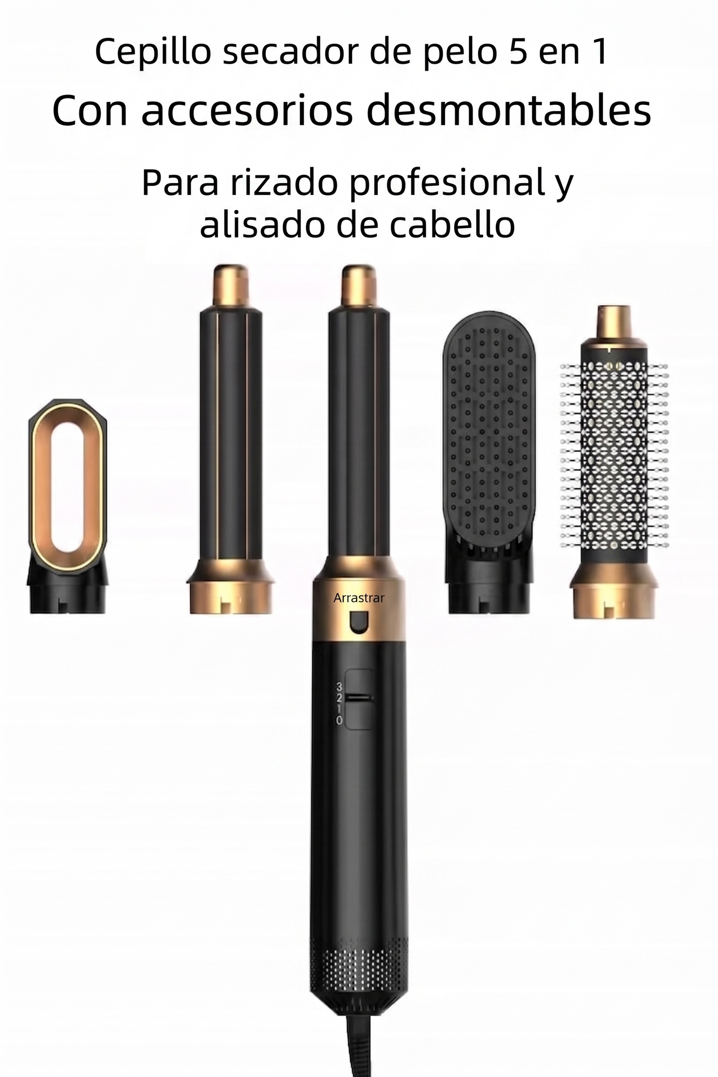 Kit de Estilizado Profesional 5 en 1: Moldeador, Voluminizador y Secador de Pelo