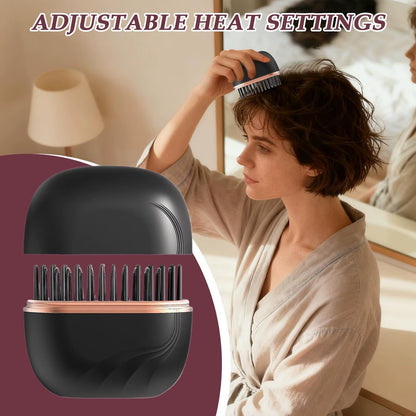 2026 New Mini Straightener Rechargeable Portable Hair Straightener Brush Anti-Scald Shell Cordless USB Charging Straighteners