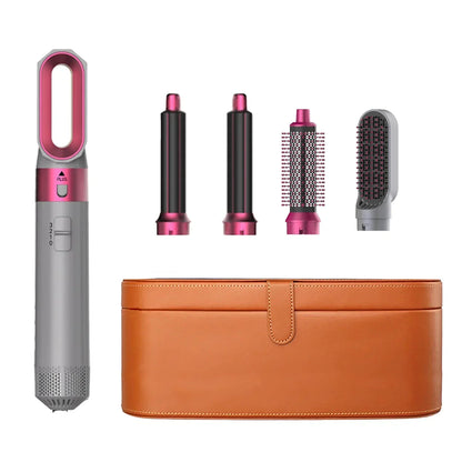 5-in-1 Professional Hair Dryer Brush & Styler Kit - Hot Air Comb, Curling Iron, and Straightener for Ultimate Volume and Style